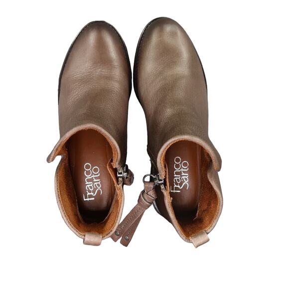 Franco Sarto Shoes Womens 6 Booties Classic Leather Hyla Ankle Boot Zip Cutout - Picture 9 of 16